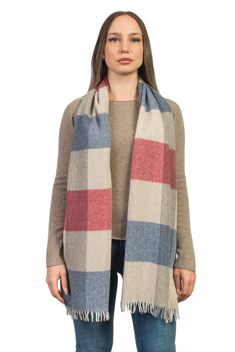 Sciarpa a quadri misto cashmere