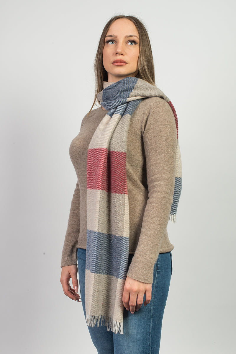 Sciarpa a quadri misto cashmere