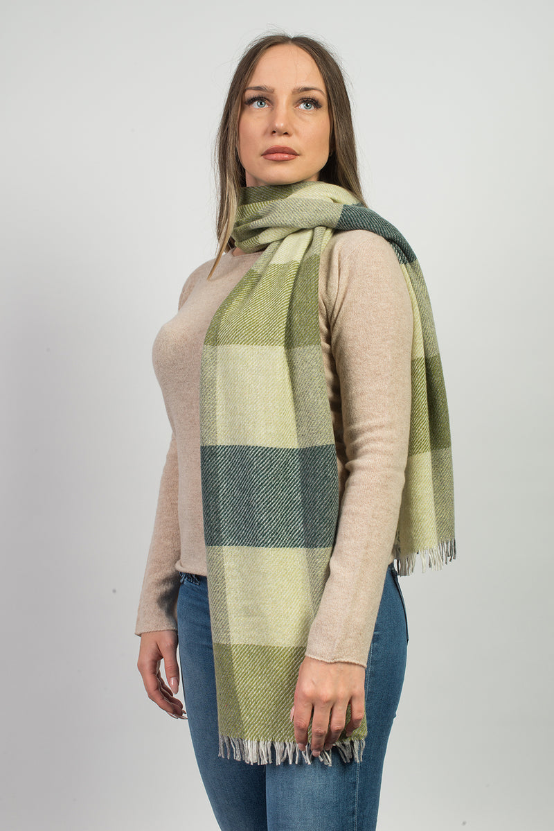 Sciarpa a quadri misto cashmere