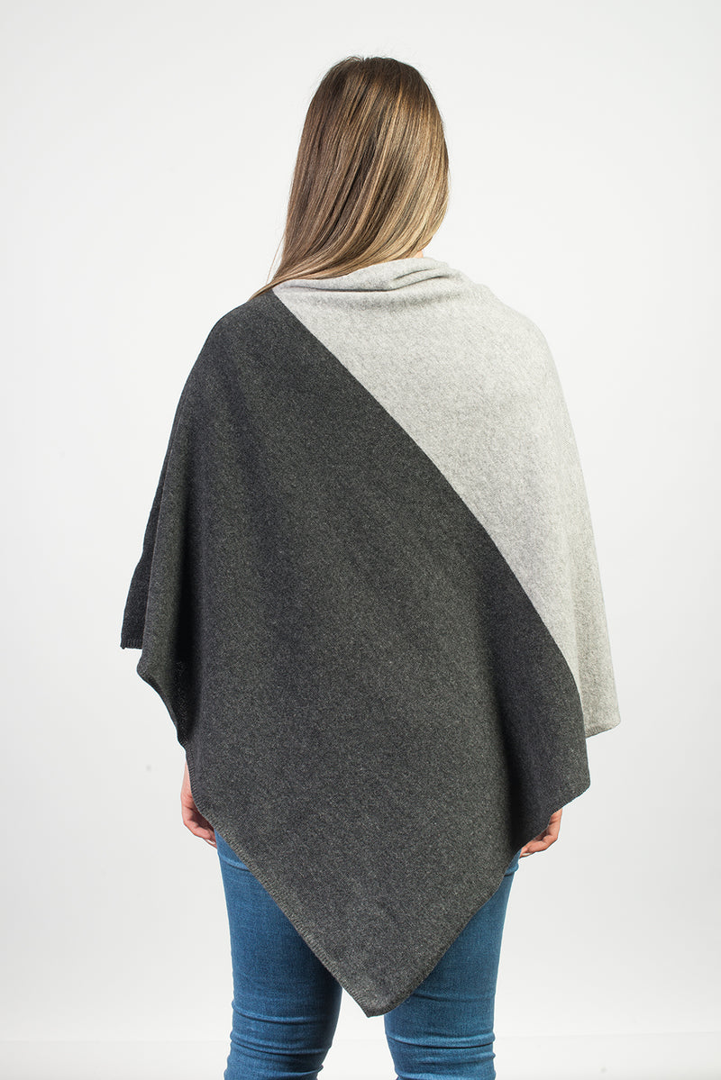 Poncho bicolore 100% Cashmere