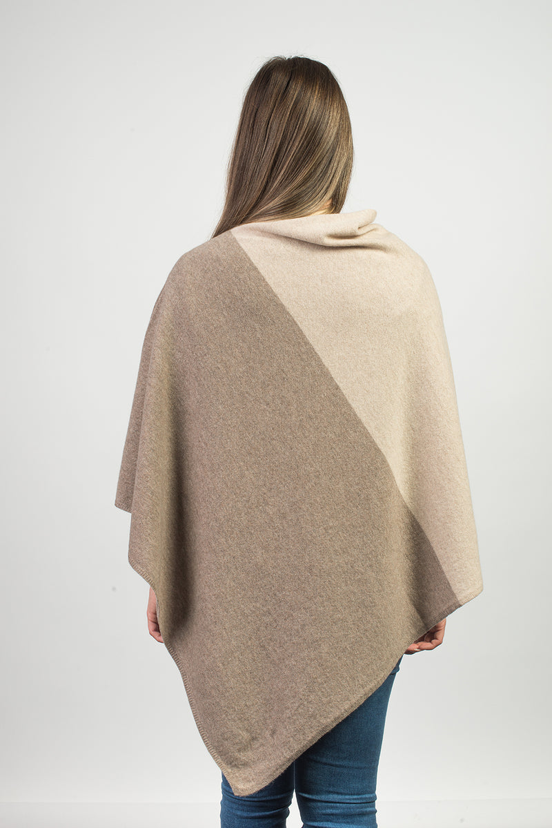 Poncho bicolore 100% Cashmere