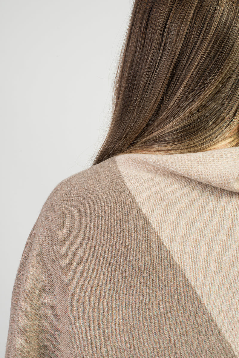 Poncho bicolore 100% Cashmere