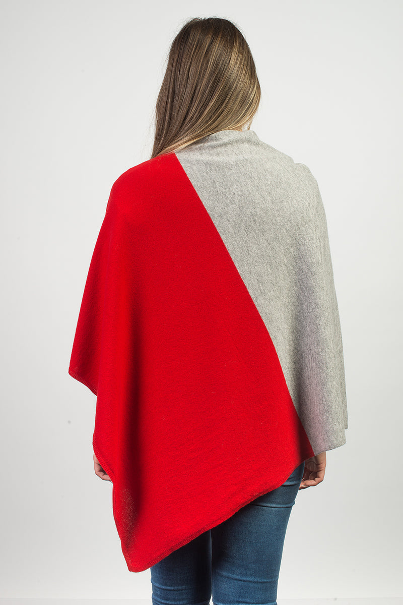 Poncho bicolore 100% Cashmere