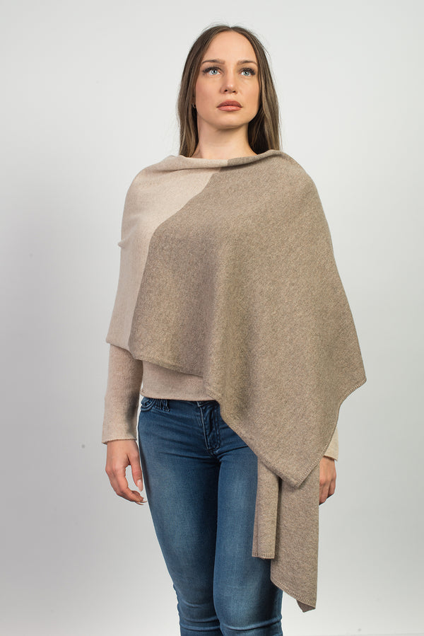 Stola bicolore 100% cashmere