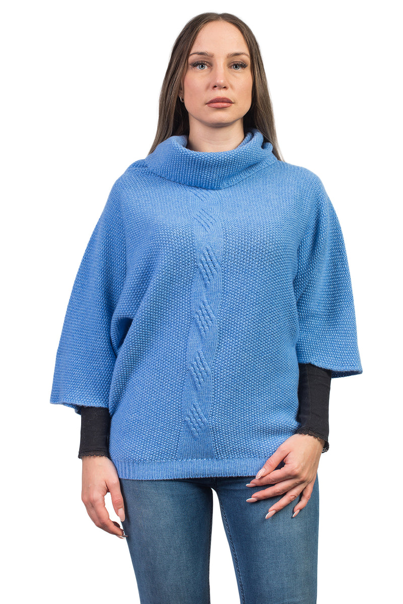 Maglia con treccia in misto cashmere