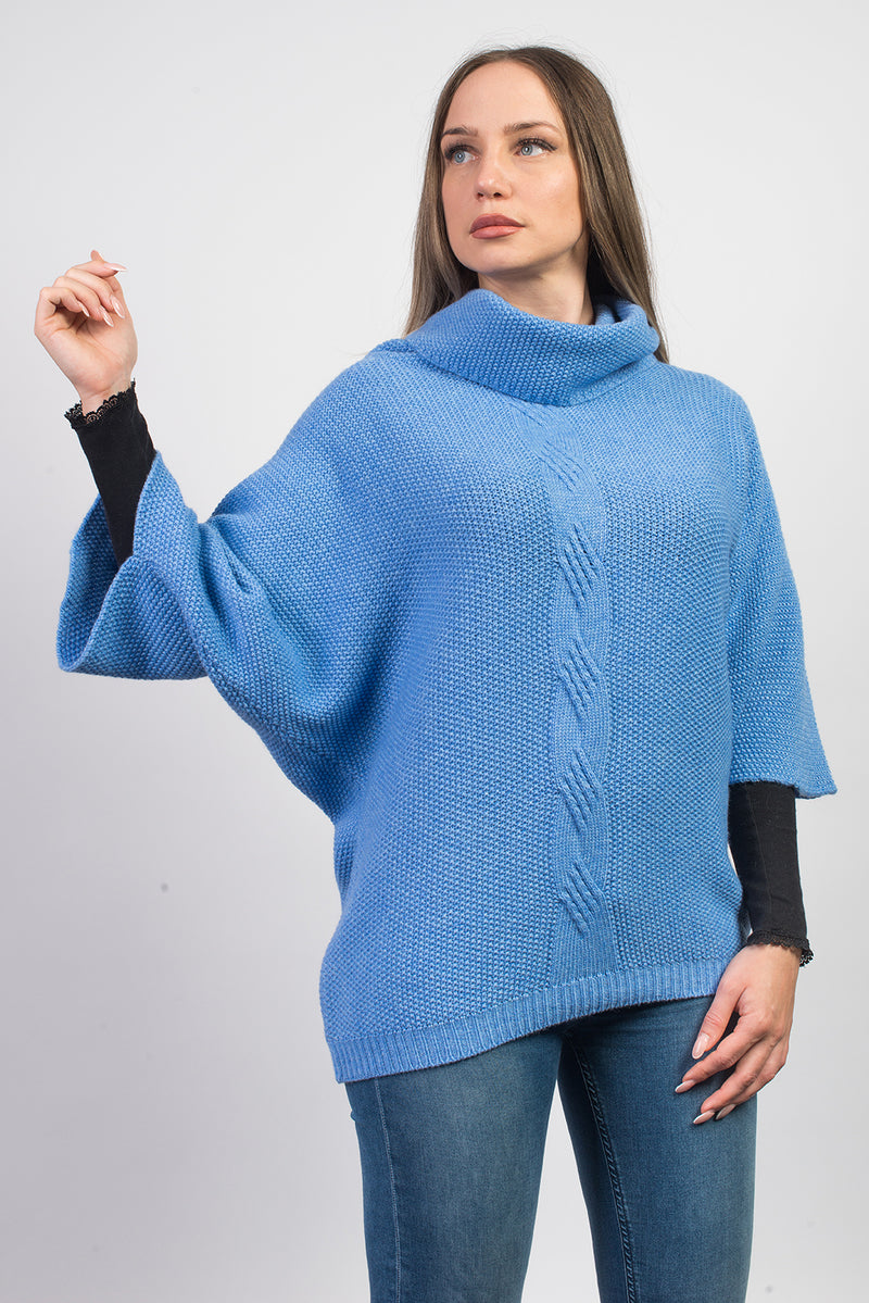 Maglia con treccia in misto cashmere