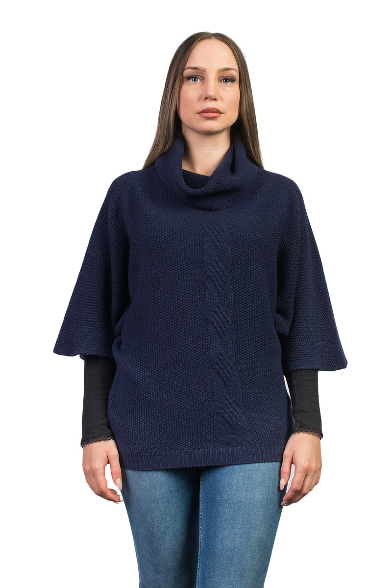 Maglia con treccia in misto cashmere