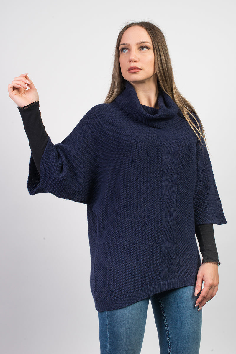 Maglia con treccia in misto cashmere