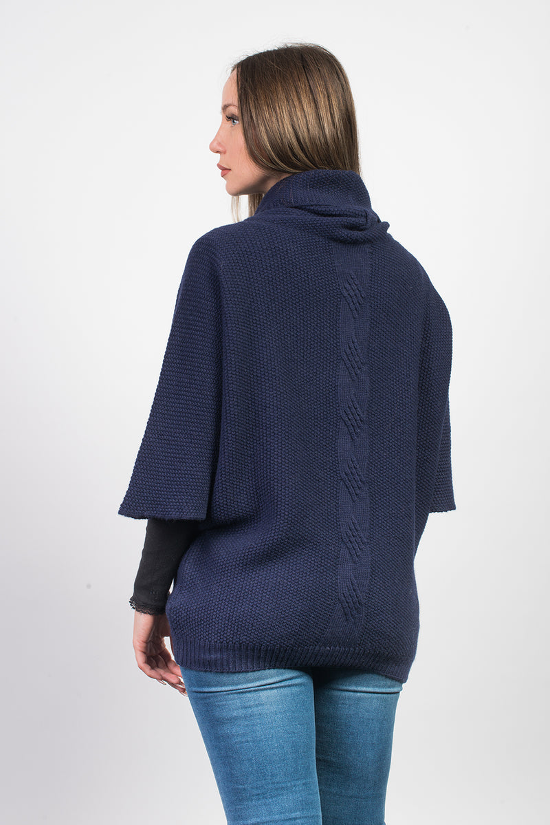 Maglia con treccia in misto cashmere