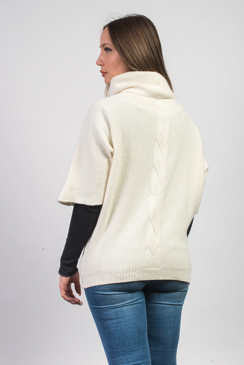 Maglia con treccia in misto cashmere