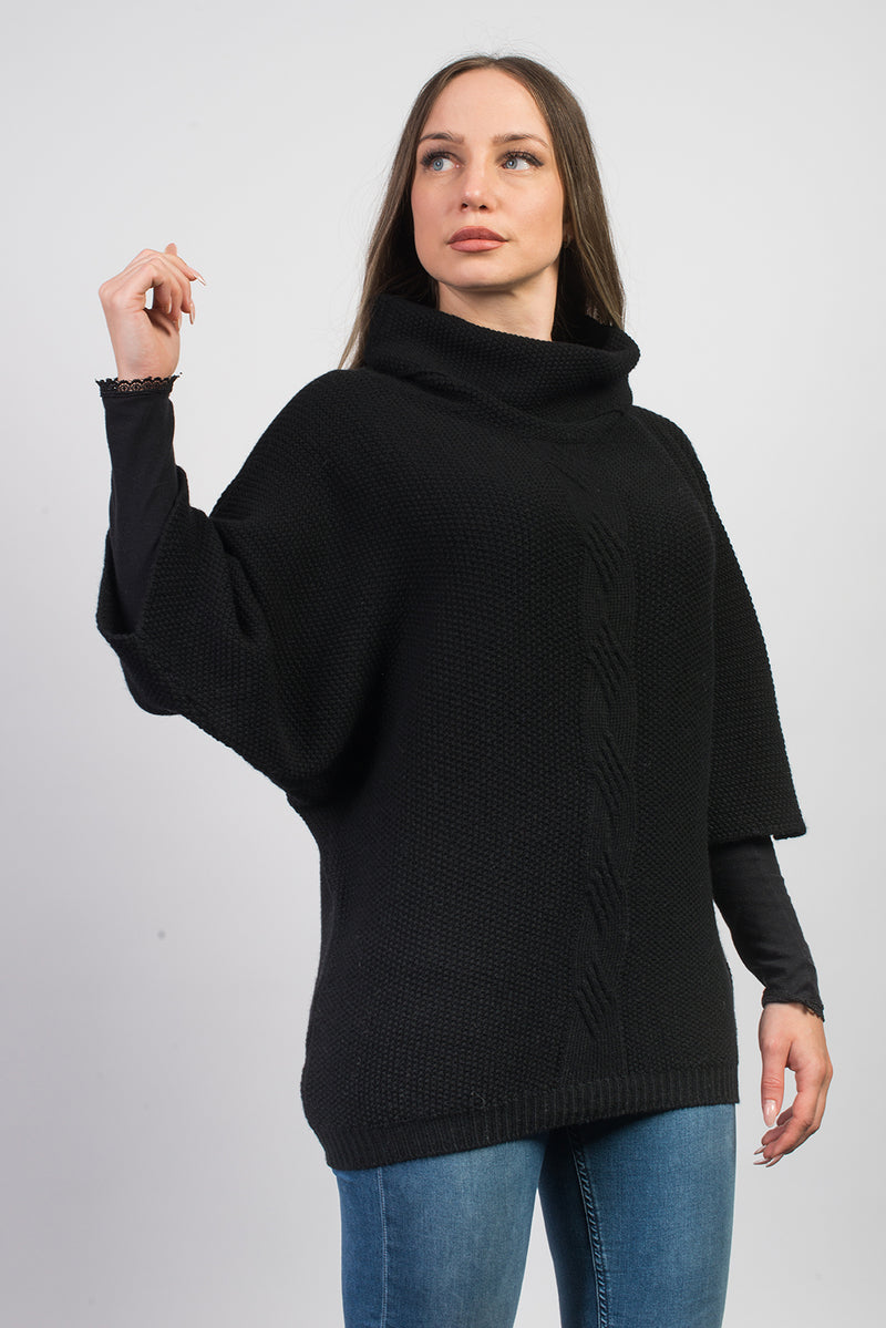 Maglia con treccia in misto cashmere