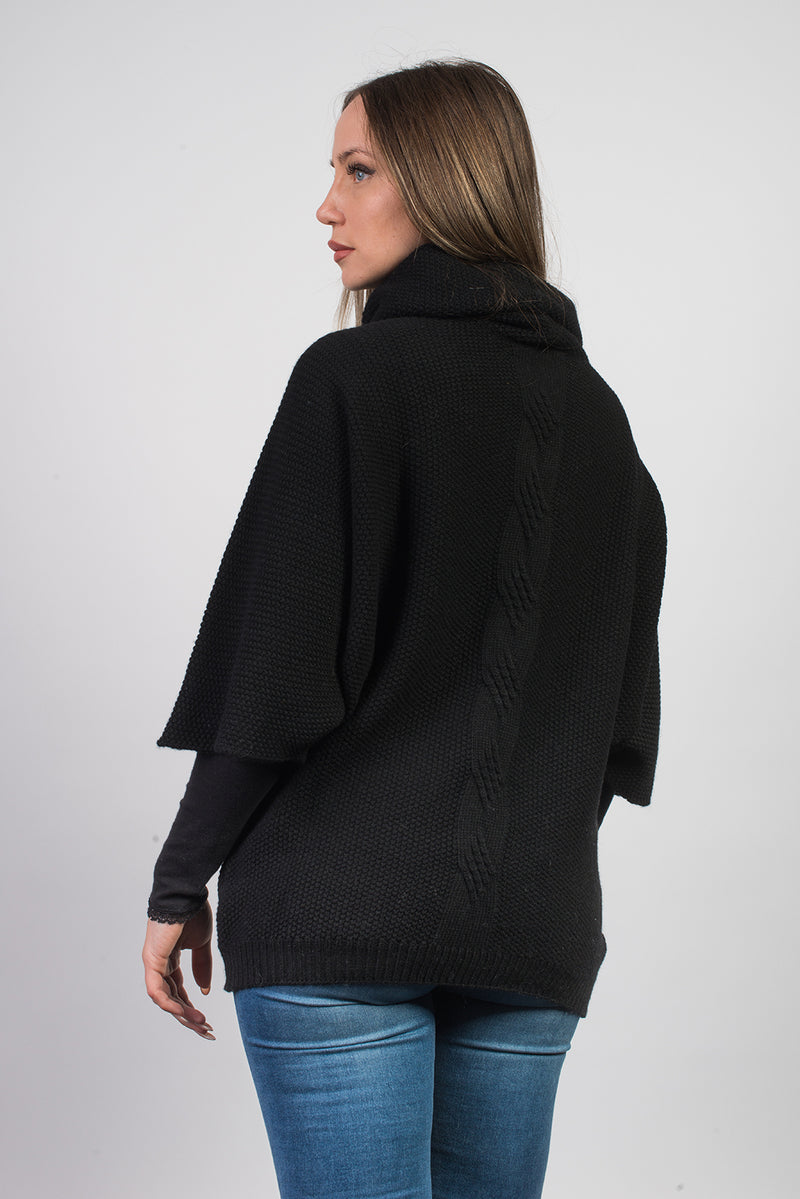 Maglia con treccia in misto cashmere