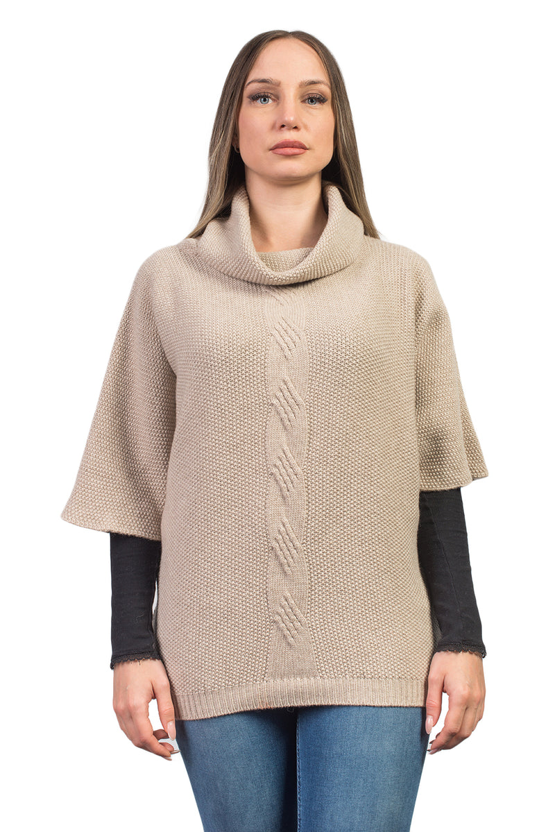 Maglia con treccia in misto cashmere