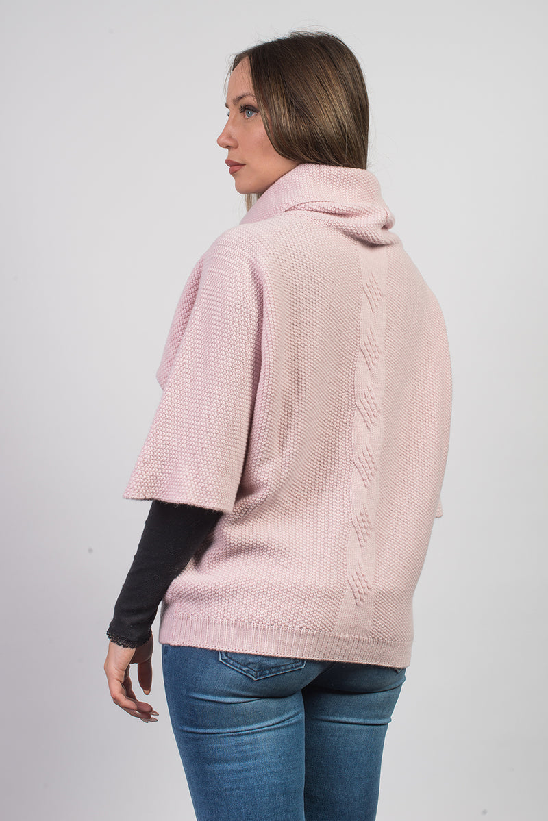 Maglia con treccia in misto cashmere