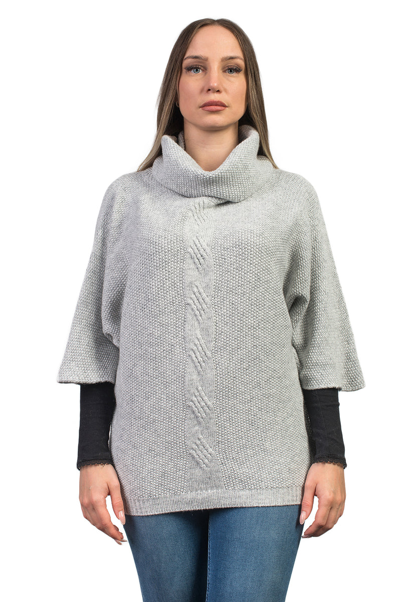 Maglia con treccia in misto cashmere