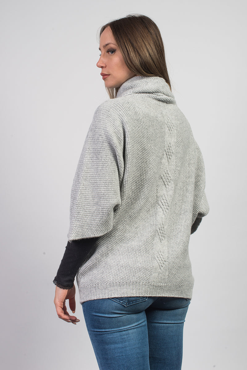 Maglia con treccia in misto cashmere